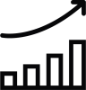 A graphic icon of a chart going up.